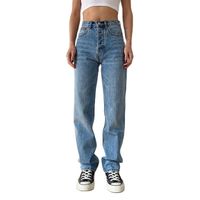 Wholesale Men s Jeans Straight Pants Washed Loose High Waist Plus Size Women Casual Boyfriend Retro Wide Leg