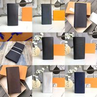 Wholesale Luxurys BRAZZA Vertical Wallet Men Designers With Coated Credit Clutch Canvas Bag Holder Leather Coin Box Wallets Flower Card Purse Wuhkt