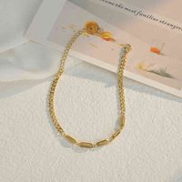 Wholesale New women s Cuban Bracelet titanium steel Style K Gold color protection niche