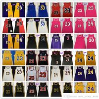 Wholesale Mitchell and Ness Women Dress Basketball Jerseys Retro Stitched Allen Dwyane Iverson Wade Stephen James Curry Jersey Pink Black White Yellow Red Size S XL