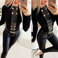 Wholesale Warm Black Blouse Shirts Elegant PU Leather Blouses Button Women Tops Sexy Long Sleeve Clothes Blusa