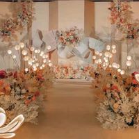 Wholesale Wedding Decoration Centerpieces Luminous Happy Apple Tree Stage Aisle Road Lead Guide Iron Plating Stand For Background Layout