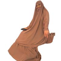 Wholesale Ethnic Clothing Null Womens Pieces Muslim Prayer Dress Long Sleeve Hijab Scarf Khimar And Skirt Set Islamic Abaya Full Length Suit Ramadan