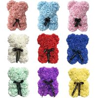 Wholesale Party Favor cm Rose Teddy Bear Artificial PE Foam Flower Year Valentines Christmas Gifts Box Home Wedding Decoration