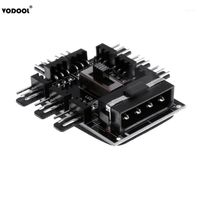 Wholesale DIY Pin Pin Way V SATA Computer Case Cooling Cooler Fan Radiator Hub Plate Support Water Pump Cable Switch11