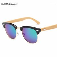 Wholesale LongKeeper Bamboo Wood Sunglasses Women Wooden Men Classic Modeling Eyeglasses Star Style Cat Eye K15051