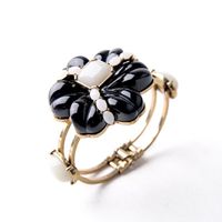 Wholesale Fashion Statement Women Classic Big Black Flower Bracelet Bangles Masquerade Jewelry Bangle