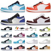 Wholesale Jumpman low s Mens Basketball Shoes UNC Pine Green University Blue Smoke Grey Red Obsidian Women Yellow Banned Bred Chicago Black Toe Court Purple Sneakers With Box