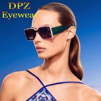 Wholesale Sunglasses Double Color Frame For Women Vintage Small Square Print Sun Glasses Men Leopard Female Sexy Shades