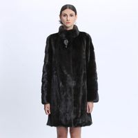 Wholesale Women s Fur Faux Transformer Women Mink Jackets Real Coats Oversize Female Natural Coat Black Thick Warm Winter Clothes XL XL