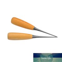 Wholesale 1PCS Boxwood Canvas Leather Sewing Shoes Wood Handle Tool Awl Hand Stitching Taper Needle Tool Kit Craft Sewing Supplies