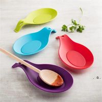 Wholesale Silicone Insulation Spoon Rest Heat Resistant Placemat Drink Glass Coaster Tray Spoon Pad Eat Mat Pot Holder Cookware Storage EWB13678