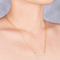 Wholesale Custom DIY Letter my name L stainls steel Jewelry Eco Friendly High Polish Any Language Font K Gold Plate Necklace Women