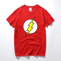 Wholesale The Flash Print Cotton T shirt Fashion STAR Gotham City Men Short Sleeve T shirt Superhero TV Series Tee Brand Clothing X0621