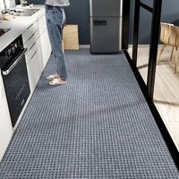 Wholesale Carpets Grey Kitchen Floor Mats Solid Color d Grid Non Slip Carpet Water Absorption Dirt Resistance Rugs Large Rectangle DIY Pads