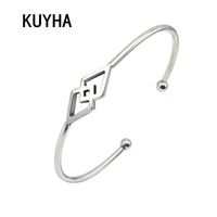 Wholesale Adjustable Bracelet Bangle Geometric Opening Arm Cuff Geometry Stainless Steel Jewelry Wedding Party Gift