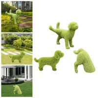 Wholesale Garden Decorations Flocking Animal Figurines Statue Artificial Green Moss Dog Sculpture Ornament Micro Landscap For Plants