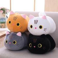 Wholesale Love Fat Cat Plush Stuffed Animal Doll Soft Cute Big Face Pussy Ragdoll For Children Soothing Cylindrical Lithe Down Cotton Pillow Birthday Gift