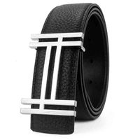 Wholesale Factory Outlet Brand Belts Zuer Men s Smooth Buckle Double h Letter Head Layer Cowhide Belt EZ40