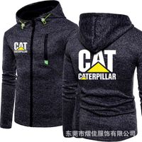 Wholesale New Fashion Cat Caterpillar Car Sweatshirt Hoodies Men Spring Autumn Cotton Zipper Jacket Hiphop Harajuku Male Clothing