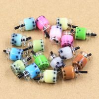 Wholesale 10pcs charms pearl milk tea x11mm pendants crafts making findings handmade jewelry diy for earrings necklace