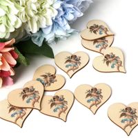 Wholesale Wooden Party Hanging Pendant Vintage Rose Flower Angel Colored Printed Festival Tree Ornament DIY Home Decor ZZE5698