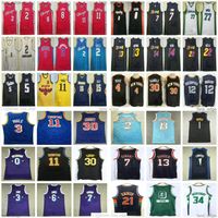 Wholesale Trae Young Basketball Jerseys Giannis Antetokounmpo Joel Embiid Tyrese Maxey Cade Cunningham Luka Kawhi Paul George Leonard Doncic th Mens Shirts