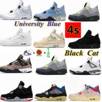 Wholesale 4 basketball shoes For Men Women Jumpman s Shimmer White Oreo University Blue Wild Things Noir Black Cat IV Designer Sneakers Trainers With TAG mini ball keychain