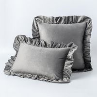 Wholesale Cushion Decorative Pillow Inyahome Soft Solid Cushion Covers For Sofa Couch And Bed Decorative Velvet Throw Cases Black White Grey Cream Red