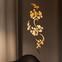 Wholesale Wall Stickers Sticker Art Background Acrylic Flower Shape Home Decoration Crystal Mirror Living Room Bedroom Kitchen pc