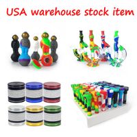 Wholesale Stock in usa silicone bong hookah shisha glass water pipe herb sharpstone grinder gas mask bongs sell by box