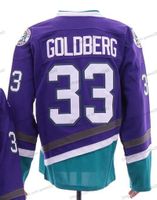 Wholesale Greg Goldberg Mighty Ducks Movie Ice Hockey Jersey All Stitched Purple Size S XL Top Quality Jerseys