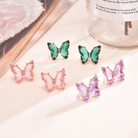Wholesale Butterfly Stud Earrings Sweet Popular Romantic Female Jewelry Girl Wedding Gift Fashion Costume Unusual Earrings