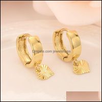 Wholesale Ear Cuff Earrings Jewelry K Solid Gold Gf Heart Drop Women Girl Love Trendy Fashion For Europe Eastern Kids Children Gift Delivery F