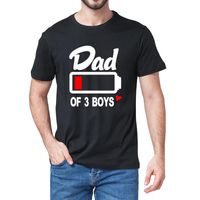 Wholesale Dad Of Boys Low Battery Funny Family Matching For Father s Day Gifts Summe Men s Cotton Novelty T Shirt Unisex Humor Tee T Shirts