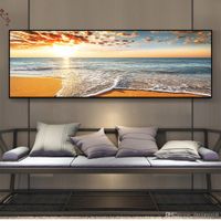Wholesale HD Nature Art Sunset Beach Seascape Canvas Paintings Posters And Prints Wall Art Pictures for Living Room Decor No Frame