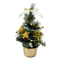 Wholesale Christmas Decorations Holiday Artificial Home Decor With Bows Balls PVC Tabletop Display Mini Tree Ornament Centerpiece Party Crafts Office