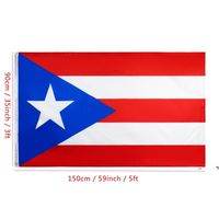 Wholesale new x150cm Puerto Rico National Flag Hanging Flags Banners Polyester Puerto Rico Flag Banner Outdoor Indoor Big Flag Decoration EWE7615