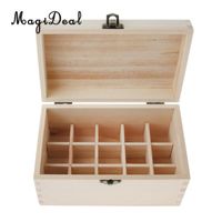 Wholesale Natural Wood Essential Oils Cosmetic Makeup Liquid Storage Box Display Carry Case Holder Slots For ml Bottles Jars