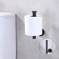 Wholesale Wall Mounted Bathroom Toilet Paper Holder Rack Tissue Roll Stand Stainless Steel Towel Shelf Black Silver Accessories