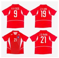 Wholesale 2002 KOREA jersey national team retro soccer jerseys home red Vintage South Camiseta de fútbol Classic football shirts S PARK K H SEOL M B HONG J H AHN