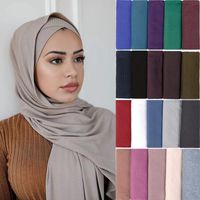 Wholesale Pleated Muslim Hijab Scarf Crinkle Plain Head Turban Islamic Arabic Headwrap Headscarf for Veiled Women Long Scarves for Ladies