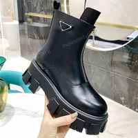 Wholesale High Quality Winter Womens Leather Boots Calfskin Martin Shoe Ankle Sneakers Bottes Casual Shoes Ladies Outdoor chaussure Thick Bottom Work Snow Boot With Box