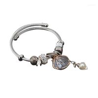 Wholesale Black Shell Charm Bracelets For Women Kid Murano Beads Lovely Bracelets Bangles Jewelry