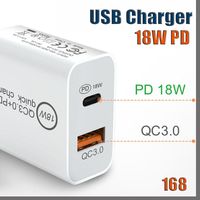 Wholesale 168D W Fast USB Charger PD Quick Charge Adapter TYPE C Plug Charging for Samsung Note X Android Smart Phones without Box