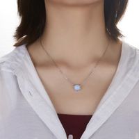 Wholesale Pendant Necklaces Fashion Moonstone Necklace Creative Personality Simple And Colorful Item Decoration Female Couple Gift
