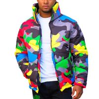 Wholesale Men And Women Wear Colorful Camouflage Printing Jacket Winter Warm Long Sleeve Padded Zipper Coat With Pockets Unisex Women s Jackets