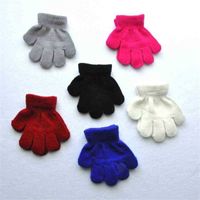 Wholesale 1 year old Children s Winter Warm Five Finger Small Gloves Kindergarten Boys Grils Fashion Candy Colors Outdoor Knitted Acrylic Gloves Gifts H927XZ9A