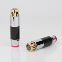 Wholesale Smart Power Plugs Preffair XR1814 Gold Plated Carbon Fiber Male Female Pin XLR Microphone Audio Cable Plug Connectors Cannon Terminals