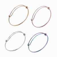 Wholesale Stainless Steel Diy Adjustable Bangle Fashion Simple Crafts Jewelry Charms Wire Thread Bracelet Women